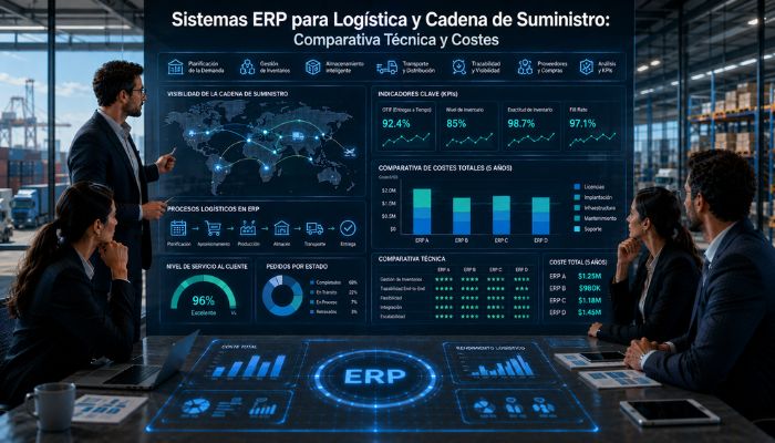 Sistemas ERP para Logística y Cadena de Suministro: Comparativa Técnica y Costes